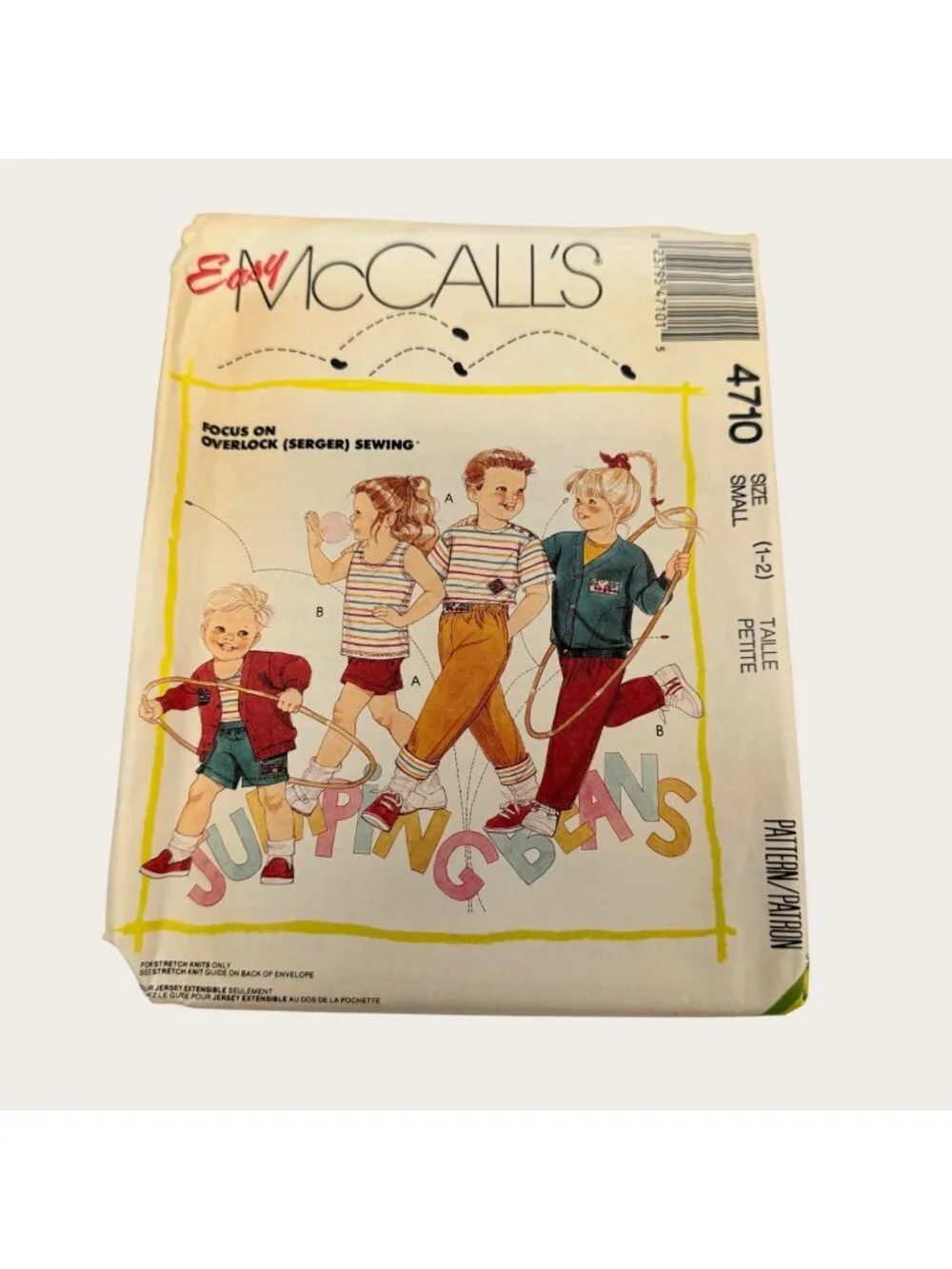 Vintage 1990s McCalls Sewing Pattern 4710 Toddlers Cardigan Top Pants Shorts